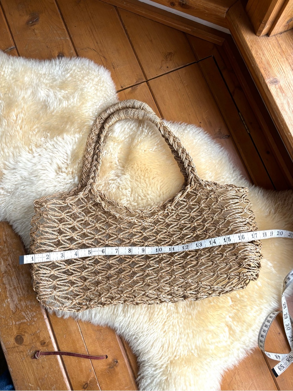 Vintage Woven Jute Market Bag - Picture 5 of 6